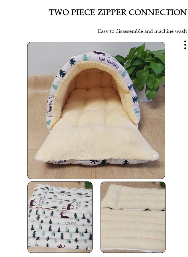 DUNISO Half-Enclosed Cat Bed,Cat House, Cat Cave, Cat Sleeping Bed,Soft Plush Indoor Pet Bed Sofa,Washable Dog Bed,Portable Winter Warm Pet Bed Puppy Dog Calming Bed,Foldable Pet Cave Bed for Dogs and Small Cats - Image 4