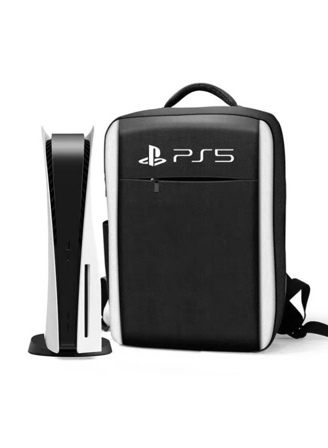 PS5 Backpack PS5 Game Storage Bag PS5 Host Backpack PS5 Handbag PS5 Storage Accessories-Model:Ps5 Black And White Backpack With Logo