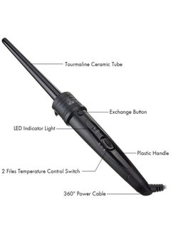 Joshberg 6 IN 1 Hair Curler Set,Hair Curling Iron,Curing Wand Set,Instant Heat Up Hair Curler, Long Barrel Curling Iron Wand, Interchangeable Hair Wand Curler for Long/Medium Hair,Black  - Image 5