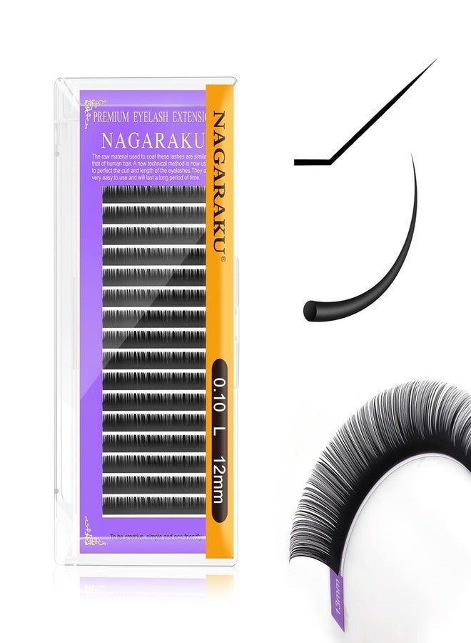 NAGARAKU lash Extensions Thickness 0.10mm 16rows per Tray Classic Lashes from Vettsy Individual Lashes, False Eyelash Extensions (Curl-L, 12mm) - Image 1