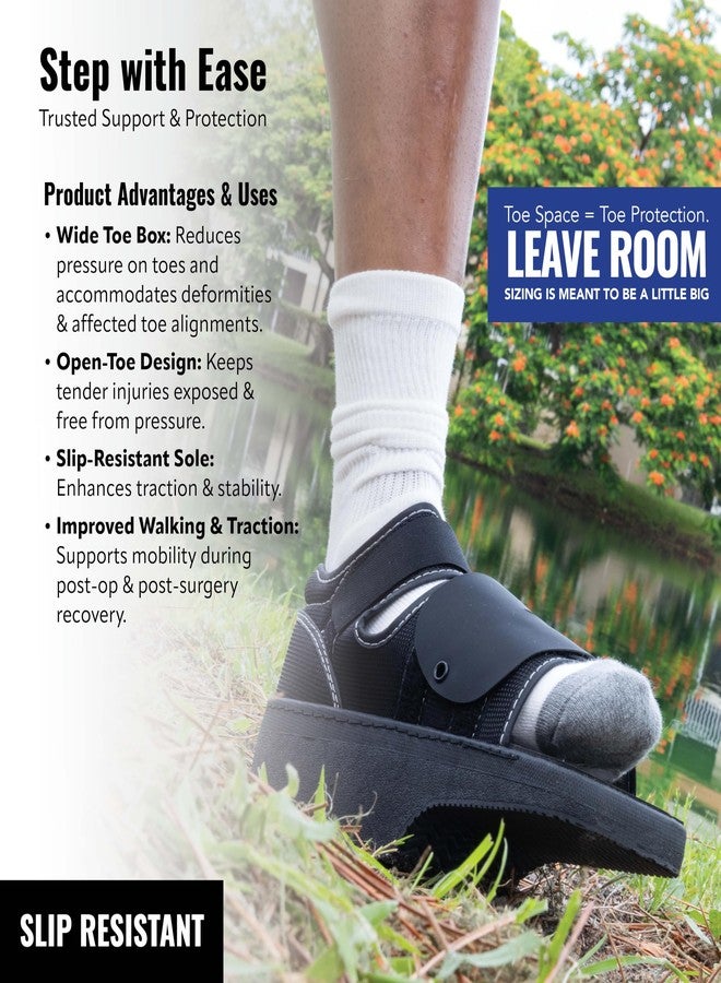 Braceapedia Wedge Post-Op Shoe, Medical Offloading Shoes for Toe Injuries, Surgical and Orthopedic Boot for Foot, Plantar Fasciitis, Bunion, Hammertoe, Broken Toe Support for Men and Women, Size XL - Image 4
