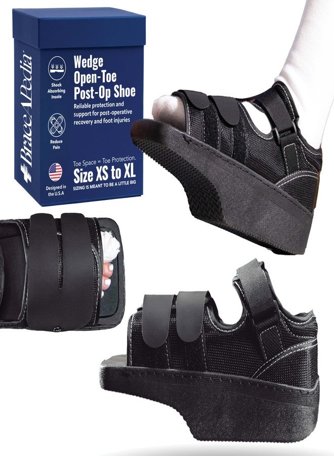 Braceapedia Wedge Post-Op Shoe, Medical Offloading Shoes for Toe Injuries, Surgical and Orthopedic Boot for Foot, Plantar Fasciitis, Bunion, Hammertoe, Broken Toe Support for Men and Women, Size XL - Image 1