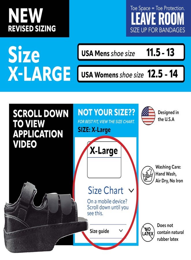 Braceapedia Wedge Post-Op Shoe, Medical Offloading Shoes for Toe Injuries, Surgical and Orthopedic Boot for Foot, Plantar Fasciitis, Bunion, Hammertoe, Broken Toe Support for Men and Women, Size XL - Image 2