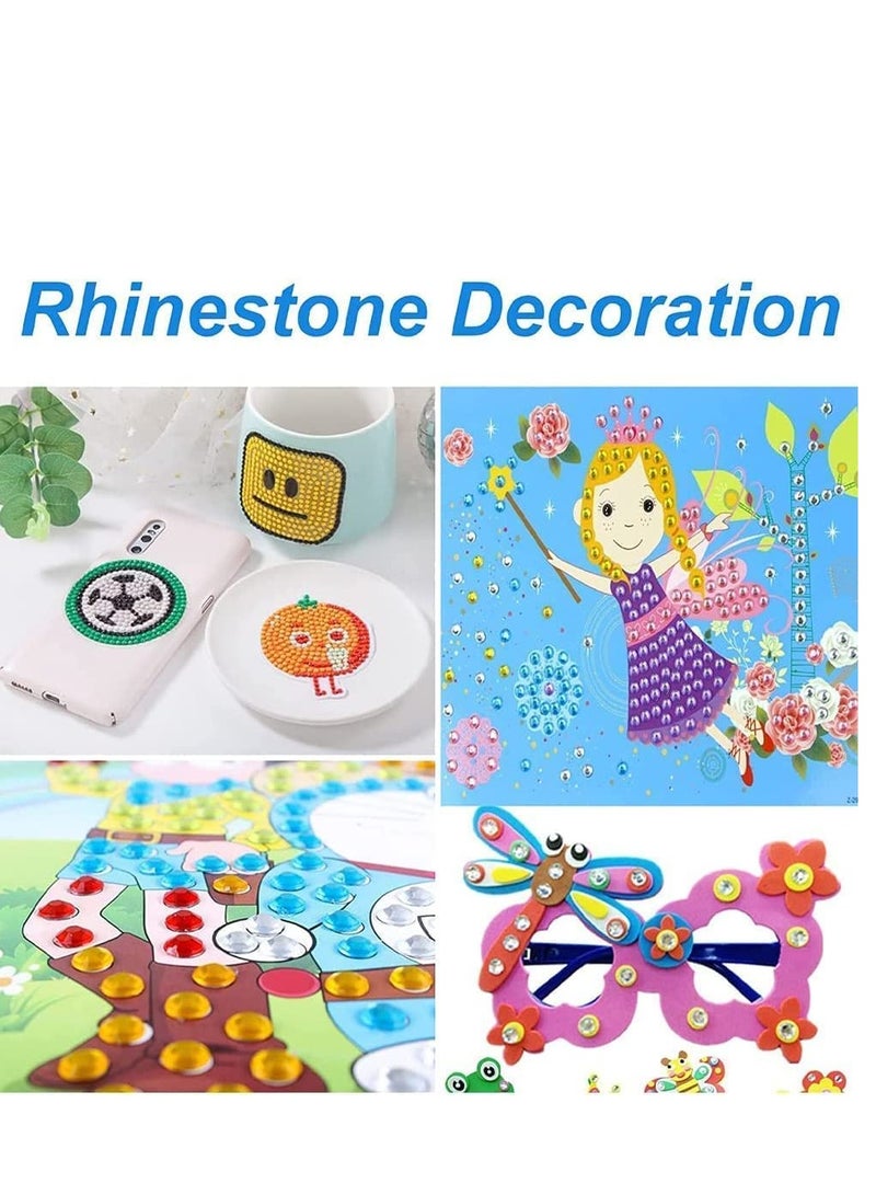 14 Sheets Crystal Gem Stickers, Crystal Rhinestone Stickers, Self Adhesive Bling Jewels Sticker, Look Glittering, for Face Eyes Nails Body Makeup Festival DIY Craft Cards Diamond Decorations, 4 Size - Image 3