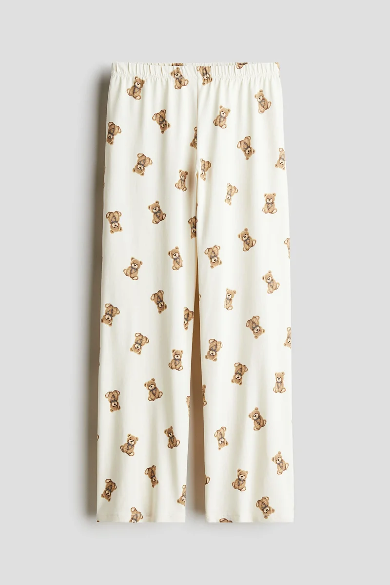 اتش اند ام بنطلون بيجامة قطني بطبعة مميزة