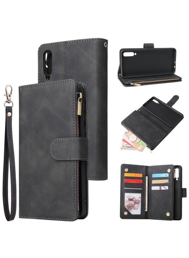 S-TOP Case For Galaxy A50 Multifunctional Retro Frosted Horizontal Flip Leather Case with Card Slot & Holder & Zipper Wallet & Photo Frame & Lanyard - Image 1