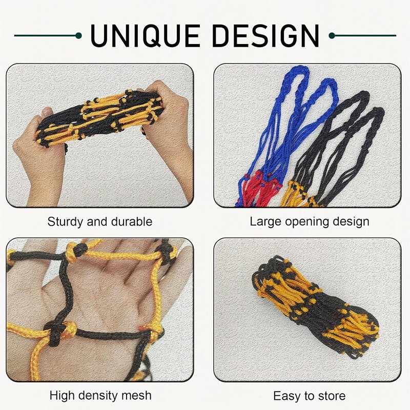 Hanging Hay Feeder Bag 36 Inch Black Yellow for Horses Livestock Stall Trailer - Image 3