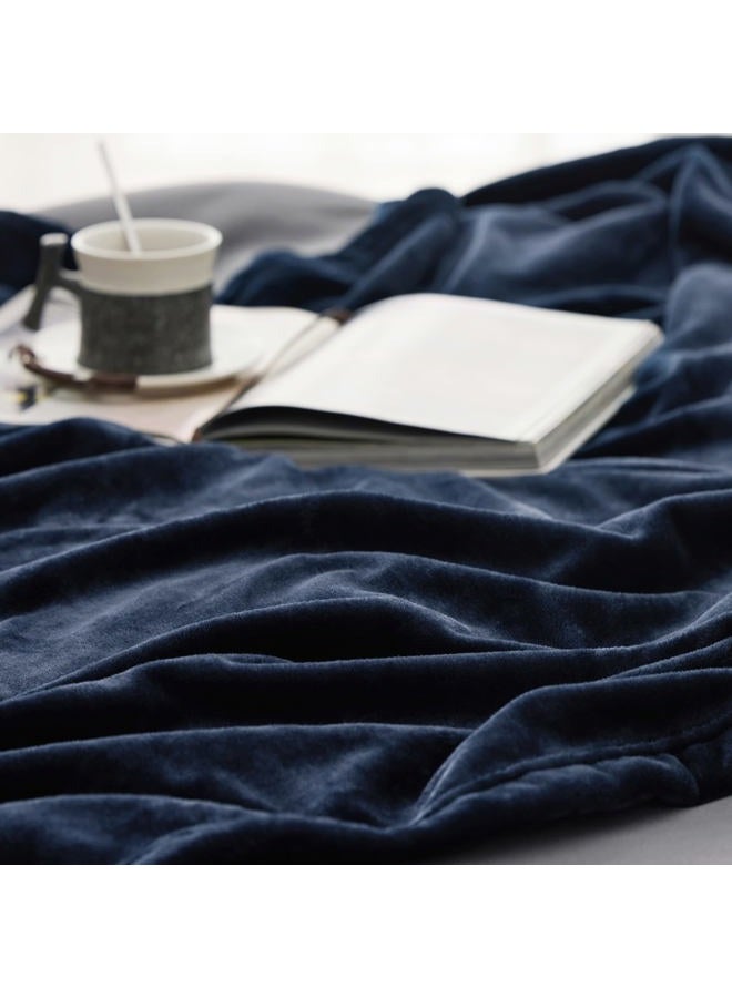 Bedsure Fleece Blanket Twin Blanket Navy Blue - 300GSM Soft Lightweight Plush Cozy Twin Blankets for Bed, Sofa, Couch, Travel, Camping, 60x80 inches - Image 5