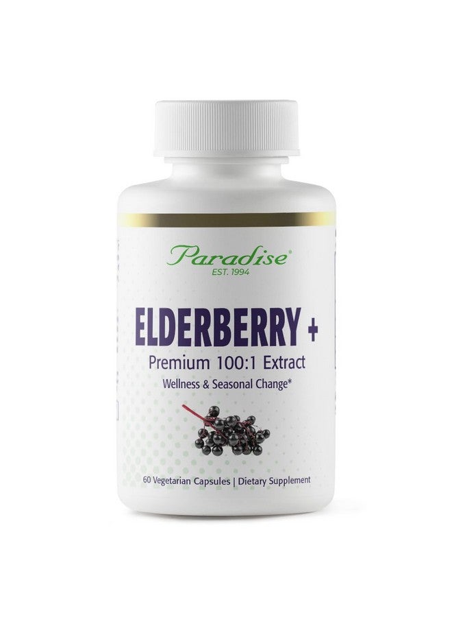 Paradise Herbs Elderberry with Zinc Extract, Supports Body's Natural Defenses, Super Potent, Ultra Pure, Vegan, Non GMO, Gluten Free, 60 Vegetarian Capsules - Image 1