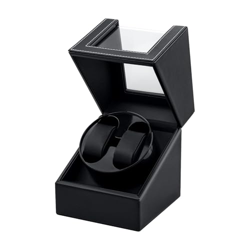 BeQuest: Quest For More Double Automatic Watch Winder Box, Automatic Watch Display Storage Rotation Wristwatch Box with 2 Slots-Black (CLASSIC) - Image 1