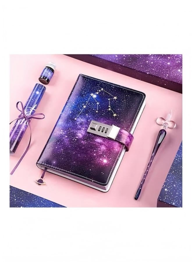 B6 Notebook With Lock, Starry Sky Refillable Password Noteook, Constellation Writing Diary for Girls Ladies Children constellation Gifts - Image 4