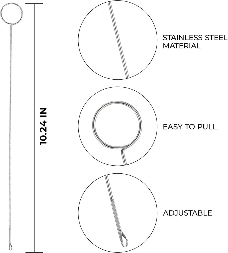 faas 1PS Loop Turner Hook with Latch for Turning Fabric Tubes Straps Belts Strips for Handmade Sewing Tool Turner 105 inch26cm - Image 5