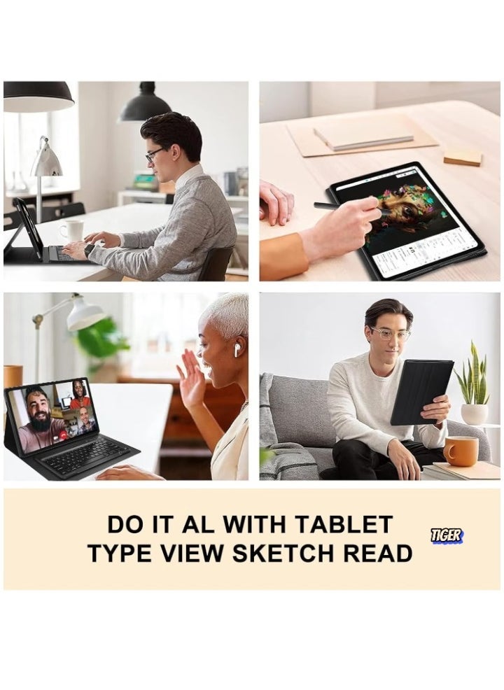 JAJEEK Samsung Galaxy Tab S9 Ultra 2023 Keyboard Protective Case – 14.6 Inch, Smart Cover with S Pen Holder, Slim Design, Multi-Use Bluetooth Keyboard, Full Protection for Galaxy Tab S9 Ultra, Black - Image 2