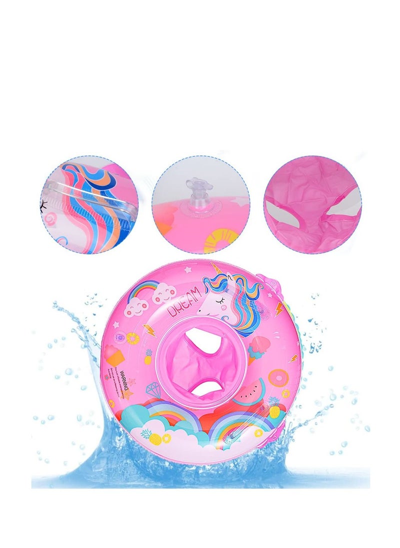 Excefore - Baby Swimming Float, Swimming Inflatable Ring for Kids, Cartoon Unicorn Baby Pool Float with Seat, Swimming Ring Water Toys, Helps Baby Learn to Swim, for Kids the Age Of 3-72 Months - Image 1