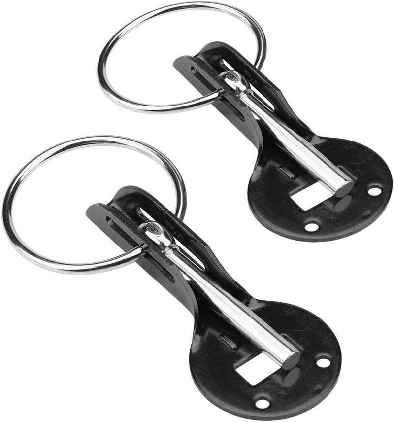 Tbest Universal Bonnet Hood Pin Lock Kit, Racing Sport Car, Stainless Steel, Black, Front Single & bulk use compatible - Image 2