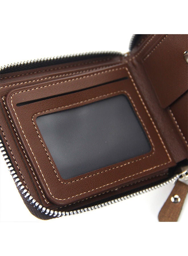 MenBense Business Large Capacity Men's Bifold Short Wallet Card Holder Certificate Zipper Bag for Commute - Image 4