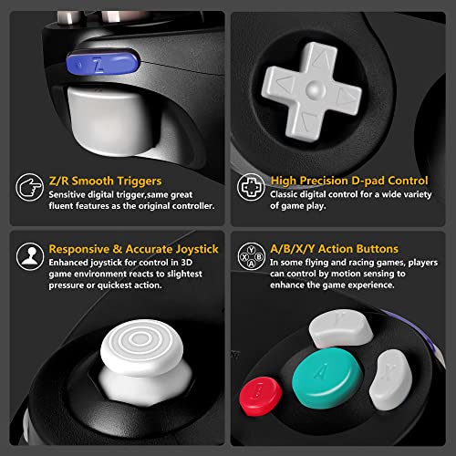 FIOTOK Gamecube Controller, Classic Wired Controller for Wii Nintendo Gamecube (Black-2Pack) - Image 4