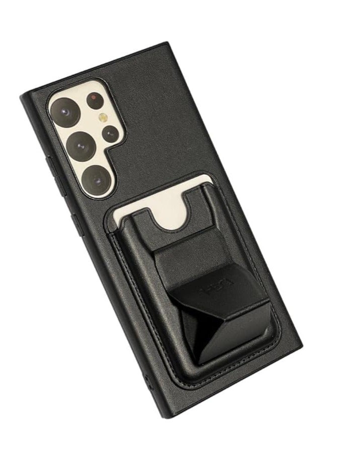 Leather Case With  TPU Frame, Shockproof Protective with Card Holder Stand Compatible with Phone Samsung Galaxy S23 Ultra 