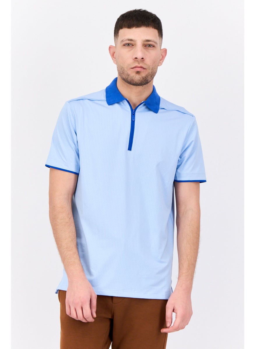 HEAD Men Sportswear Fit Short Sleeve Outdoor Polo, Blue  - Image 1