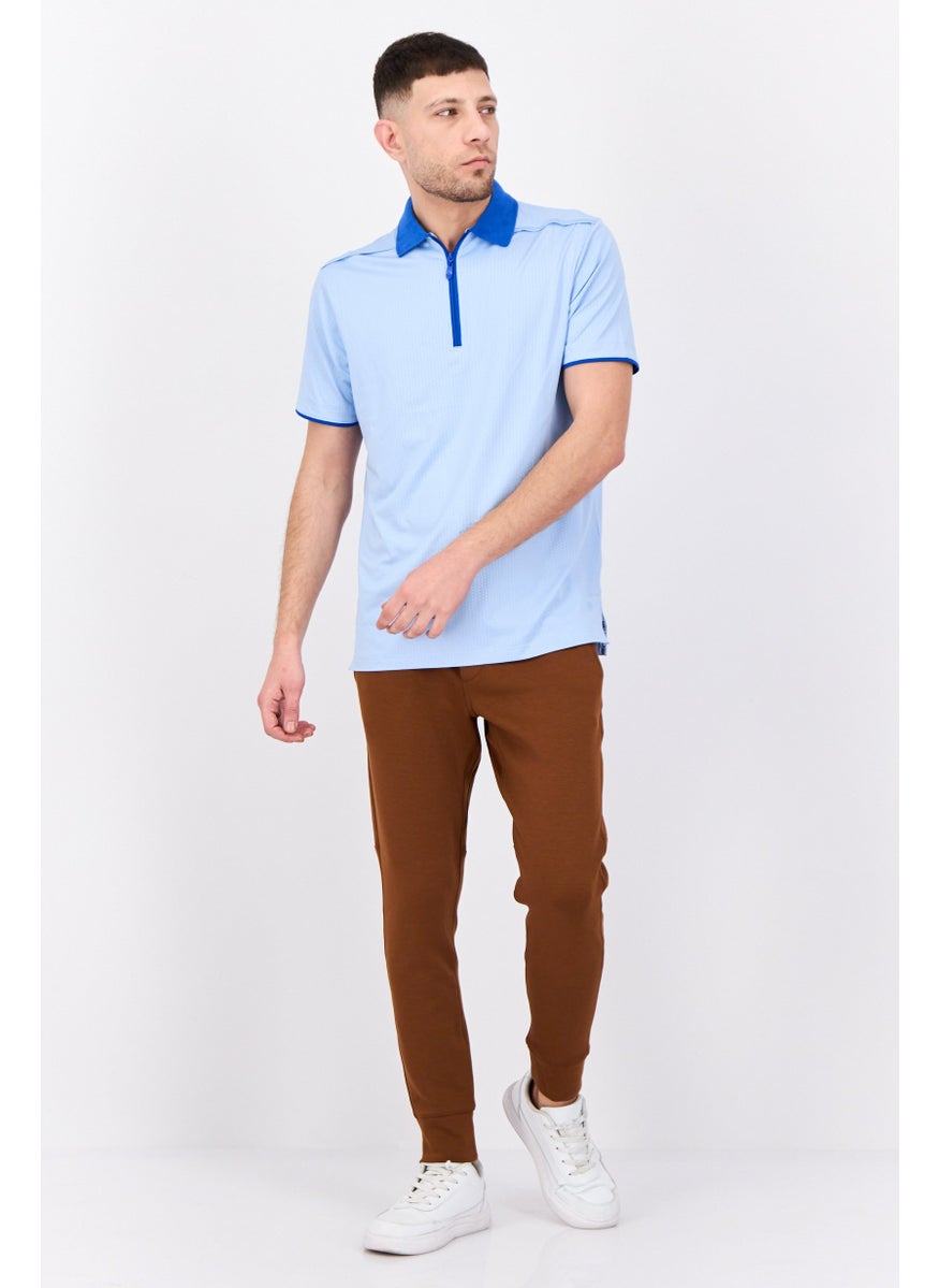 HEAD Men Sportswear Fit Short Sleeve Outdoor Polo, Blue  - Image 4
