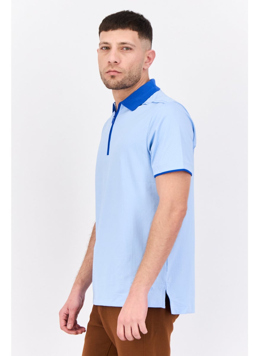 HEAD Men Sportswear Fit Short Sleeve Outdoor Polo, Blue  - Image 2