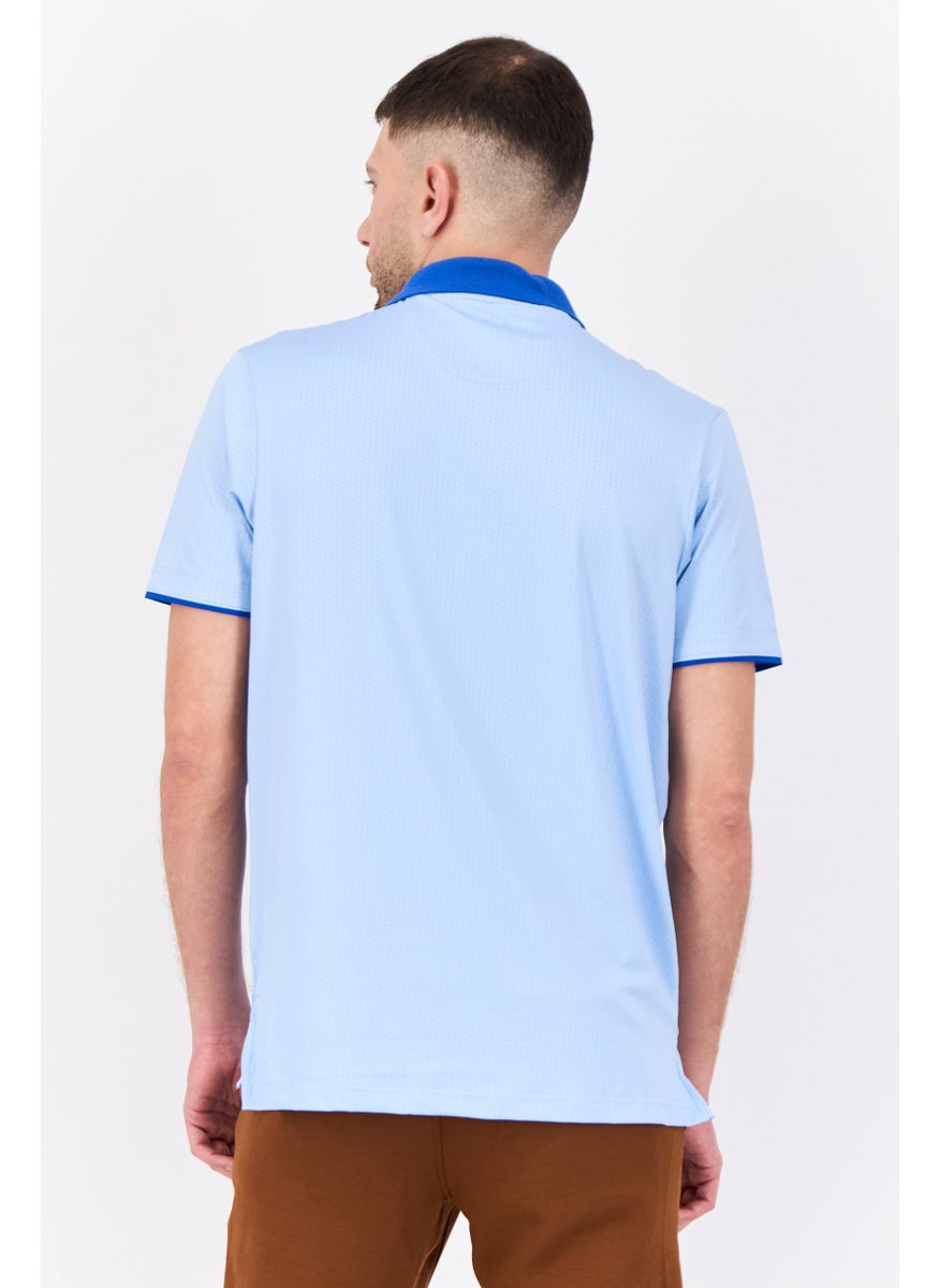 HEAD Men Sportswear Fit Short Sleeve Outdoor Polo, Blue  - Image 3