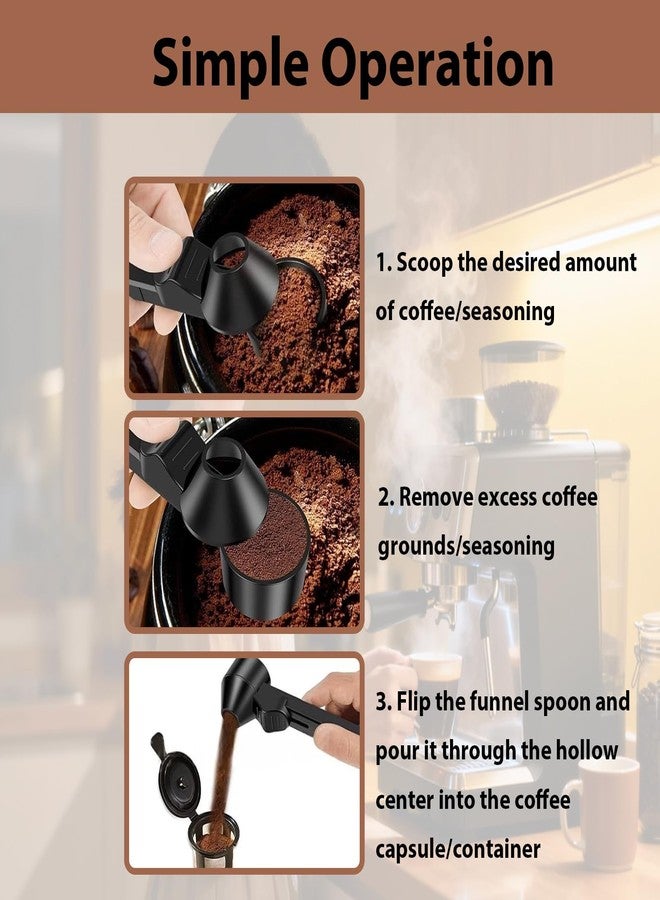 3DSKY Coffee Scoop with Funnel, Reusable K Cup Funnel, Coffee Measuring Scoop 2 Tablespoon Mess-Free Spoon for Ground Coffee, Protein Powder, Tea Pod Refill (2PK) - Image 2