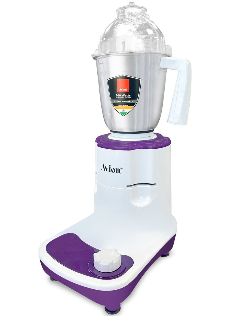 Avion 600W 3-in-1 Mixer Grinder(AMG614ND) – Multifunctional Grinder with Stainless Steel Jars & Blades – 3 Speed– 2 Year Warranty - Image 1