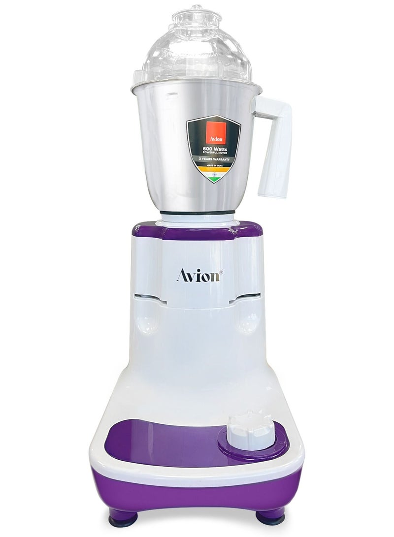 Avion 600W 3-in-1 Mixer Grinder(AMG614ND) – Multifunctional Grinder with Stainless Steel Jars & Blades – 3 Speed– 2 Year Warranty - Image 2