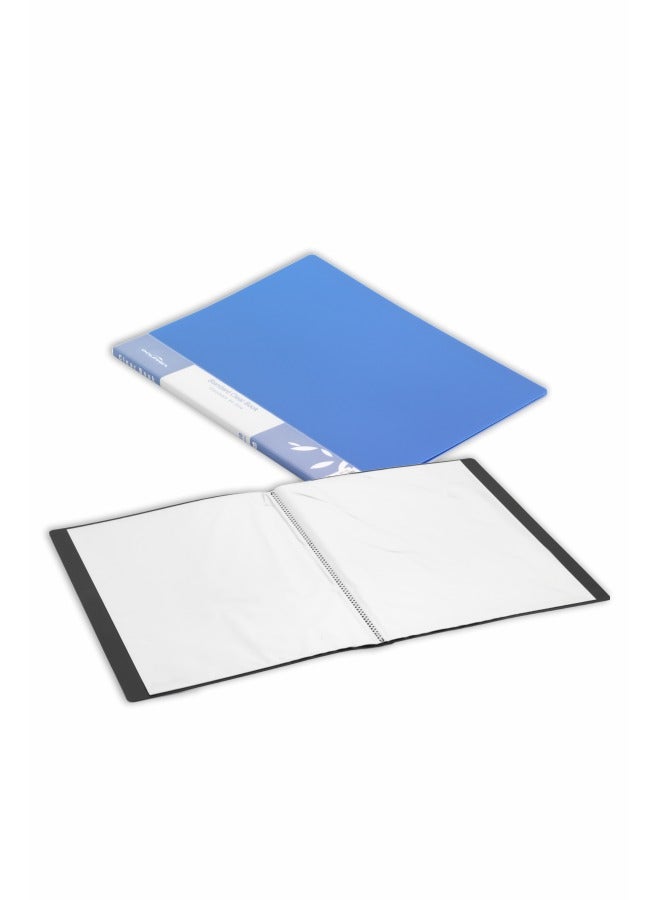 Dolphin Display Book DF-10 – 10 Transparent Sleeves, A4 Size, Blue Cover, Lightweight & Durable Document Organizer - Image 2