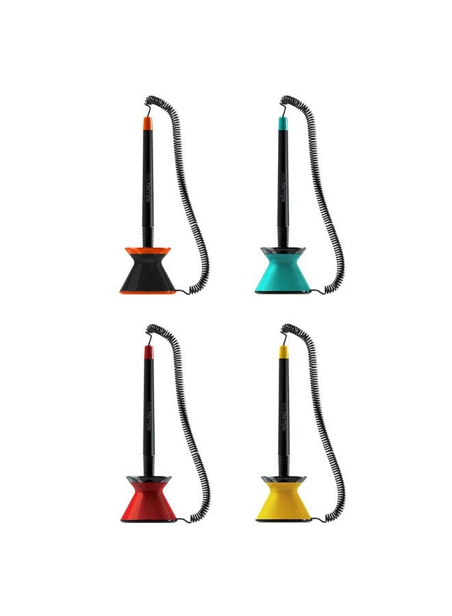 Mon Ami Monami “Rolling Pen” 0.7 mm Stand Type Spring Joint Pen with Adhesive Tape. (4 Colors, 4 Pack) - Image 1