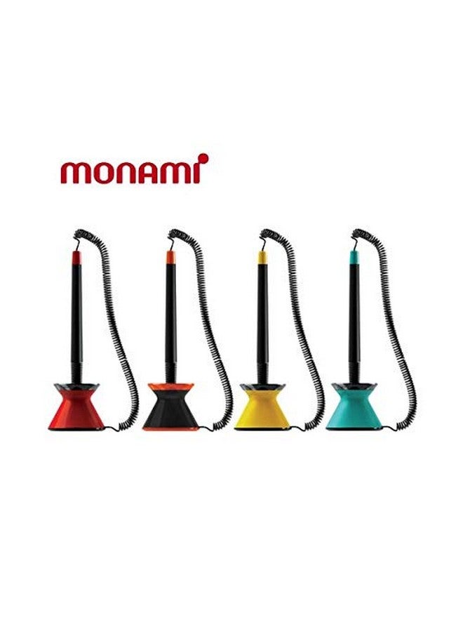 Mon Ami Monami “Rolling Pen” 0.7 mm Stand Type Spring Joint Pen with Adhesive Tape. (4 Colors, 4 Pack) - Image 5
