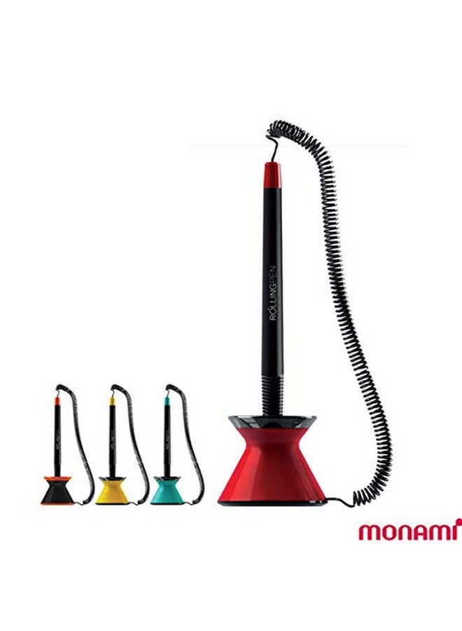 Mon Ami Monami “Rolling Pen” 0.7 mm Stand Type Spring Joint Pen with Adhesive Tape. (4 Colors, 4 Pack) - Image 4
