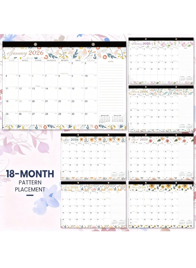 سايكفو تقويم منصة 18 (يناير 2026 - يونيو 2027) - تقويم حائط 43.18 سم × 30.48 سم مع قائمة مهام وملاحظات، خطة شهرية لتقويم 2026 للمنظمات المنزلية أو المدرسية أو المكتبية - Image 5