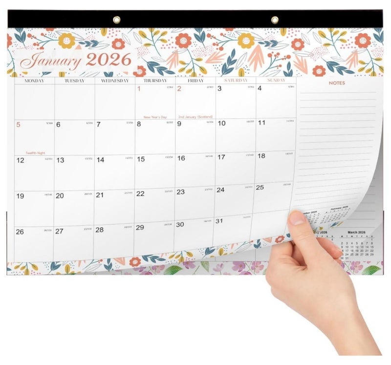saykfoe 18 Platform Calendar January 2026 – June 2027) – 43.18 cm x 30.48 cm wall calendar with to-do list and notes, 2026 calendar monthly plan for home, school or office organizations - Image 1