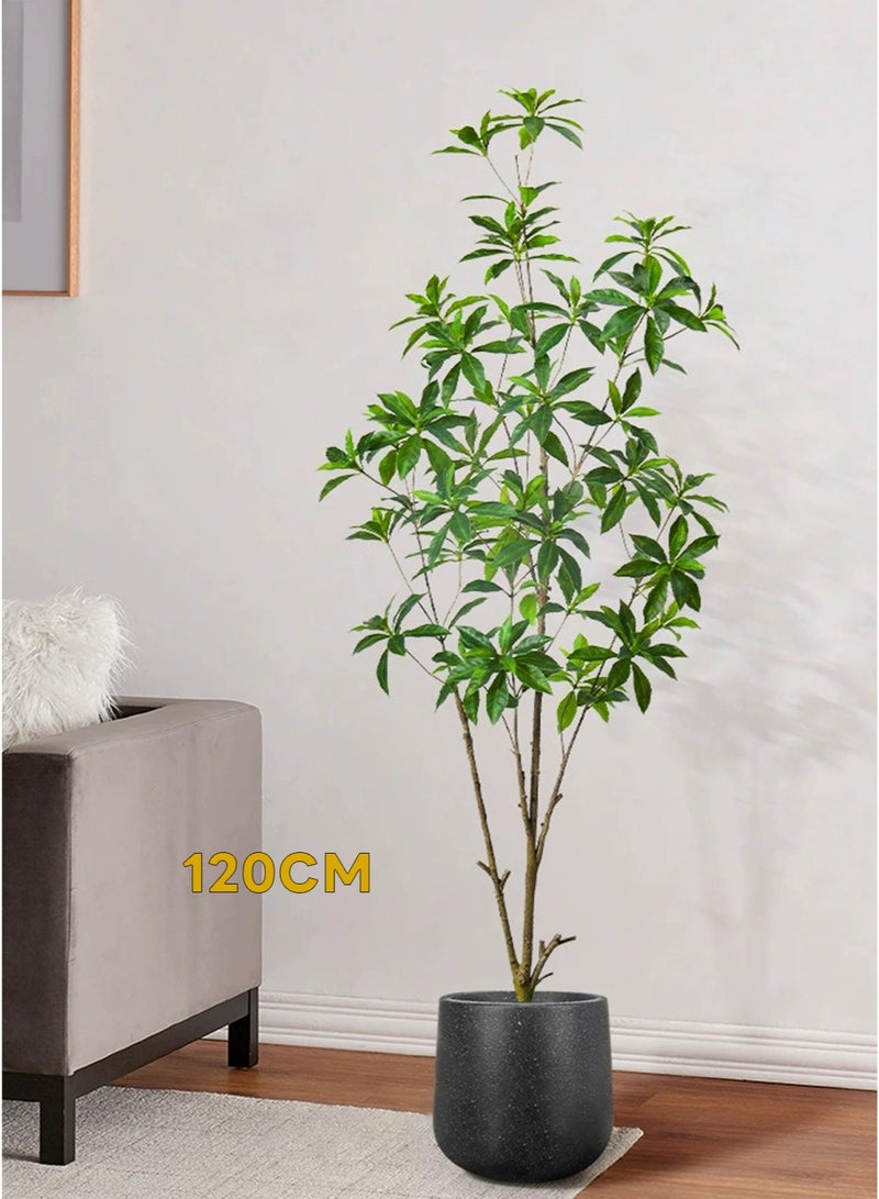 شاربدو صبار مصطنع، نبات زائف في وعاء بارتفاع 120 سم مع قاعدة ثابتة، نبات استوائي داخلي لزاوية غرفة المعيشة، زينة مكتب حديث - Image 1