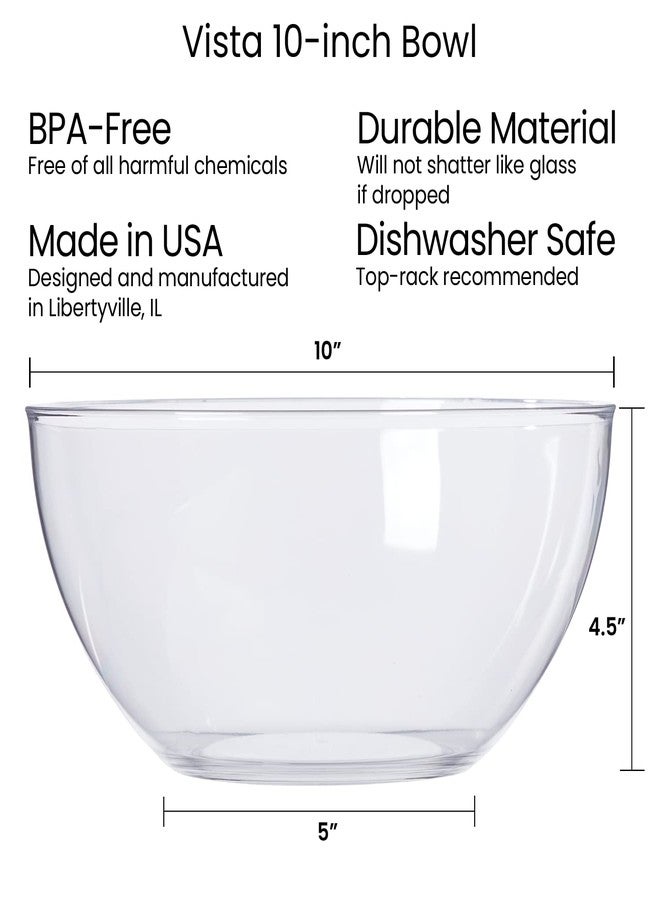 US Acrylic Vista Clear Plastic Salad and Serving 10-inch Bowls | set of 3 | Reusable, BPA-free, Made in the USA | 135 oz. capacity - Image 5
