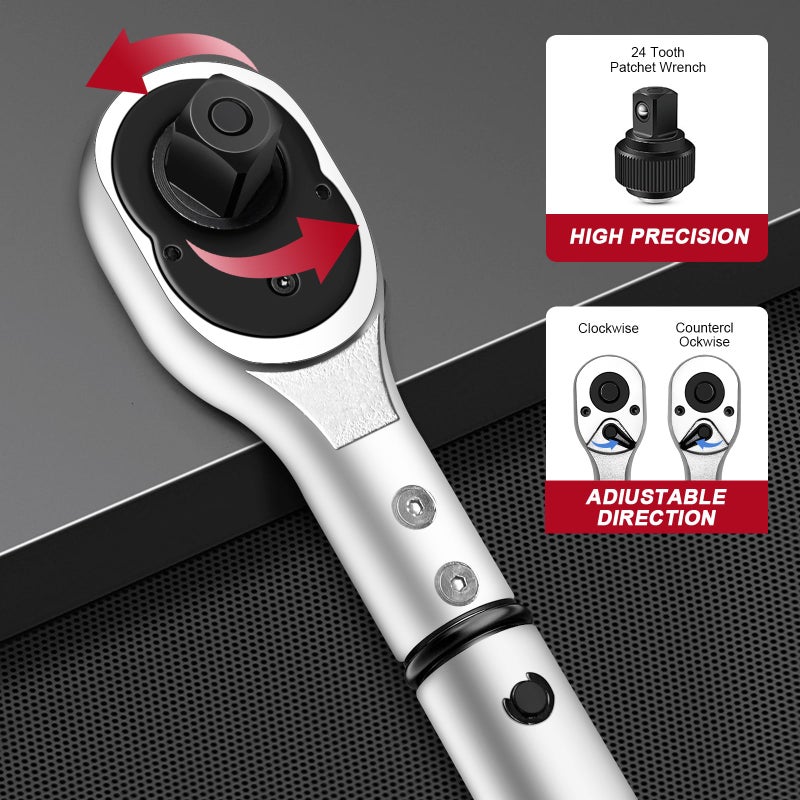 Roartisa 3/4 Torque Wrench, 100-600ft.lb/135.5-815Nm Dual-Direction Adjustable High Accuracy Torque Wrench 3/4 Drive, Â±3% Click with Buckle for Car Trucks Oil Rigs Off-Road Equipment - Image 4