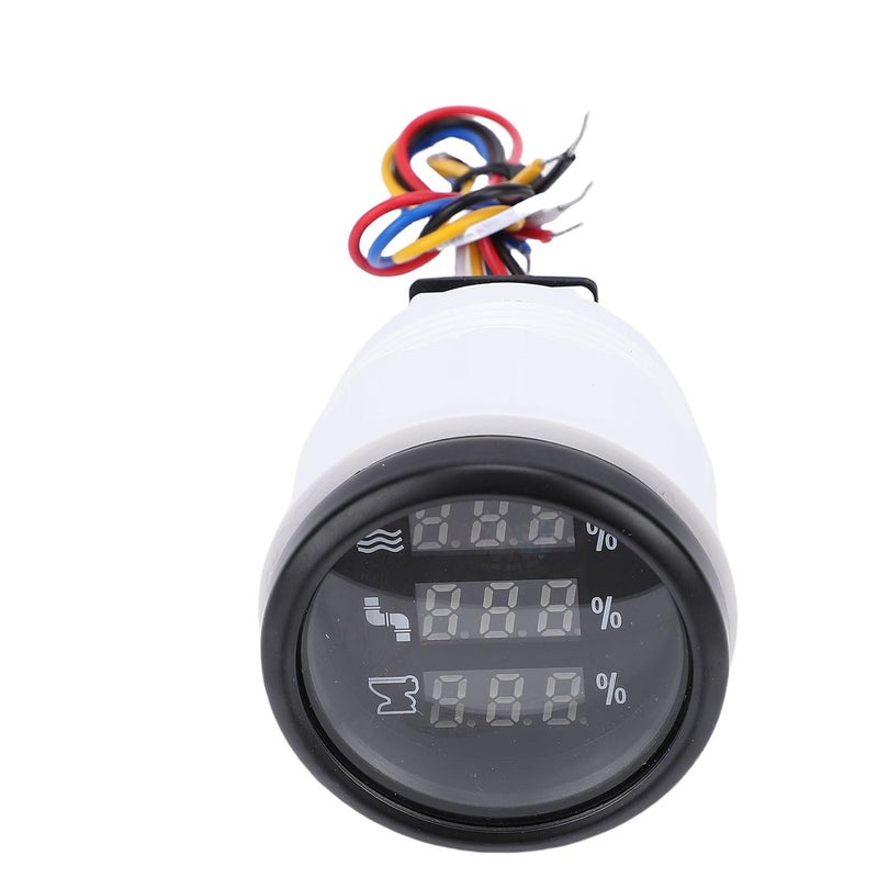 Digital Sewage Level Gauge 52mm Triple Color Display 12V 24V ABS Stainless Steel Black Dial Black Bezel - Image 2