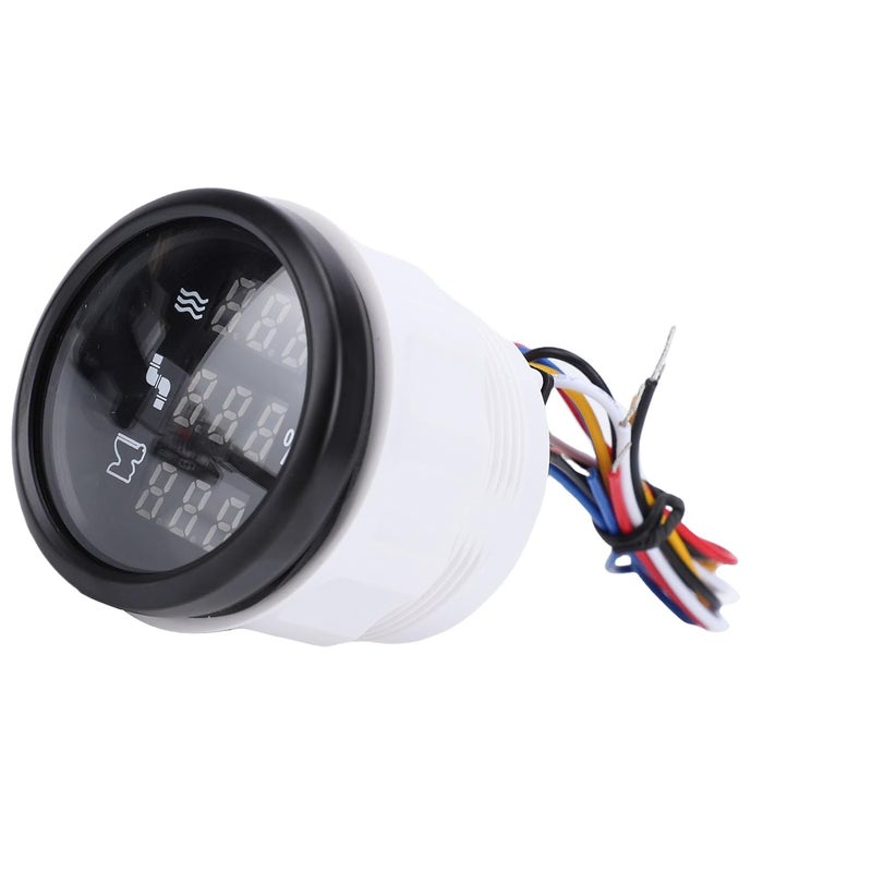 Digital Sewage Level Gauge 52mm Triple Color Display 12V 24V ABS Stainless Steel Black Dial Black Bezel - Image 4