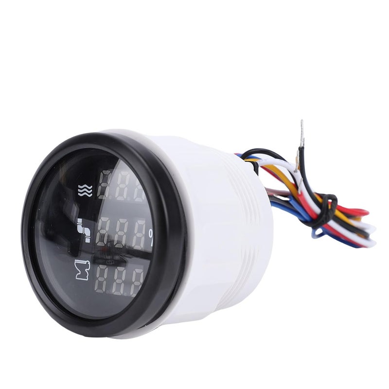 Digital Sewage Level Gauge 52mm Triple Color Display 12V 24V ABS Stainless Steel Black Dial Black Bezel - Image 3