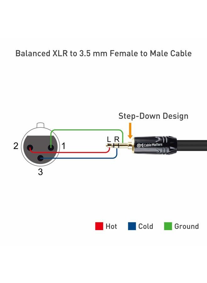 Cable Matters 3.5mm to XLR Cable - 6ft, Male to Female 1/8 to XLR Cable, XLRFemale to 3.5mm Cord for DSLR, DV Camcorder, Digital Voice Recorder or More, Black - Image 2