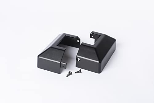 BORDERSMOVER Post Cover Plate for 2" Floor Flange, 2-Piece, Flange Base Shoe for Railings, Post Skirt Cover, Black - Image 1