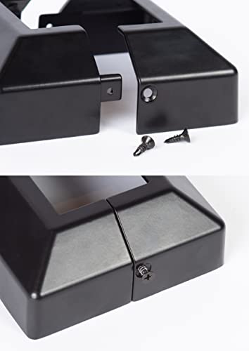 BORDERSMOVER Post Cover Plate for 2" Floor Flange, 2-Piece, Flange Base Shoe for Railings, Post Skirt Cover, Black - Image 2