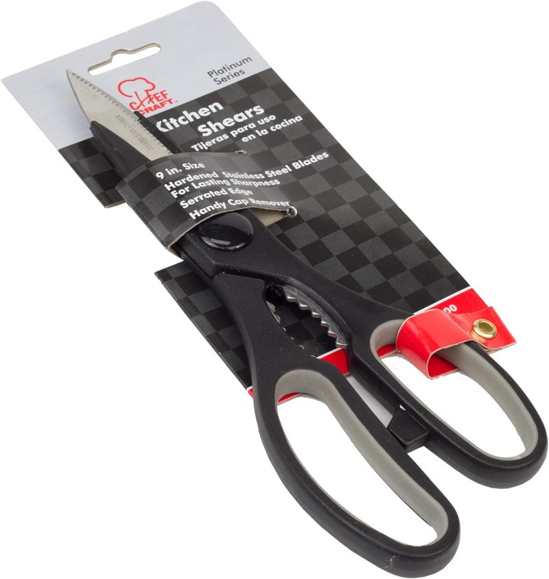 Chef Craft Kitchen Shears, Stainless Steel 9-Inches, Black - Image 2