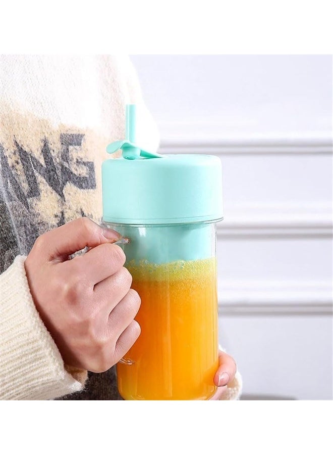 خلاط عصير كهربائي محمول SAFENHAND، صانع سموذي صغير وم mixer قابل للشحن عبر USB، كوب عصير فواكه طازجة مع مصاصة (وردي) - Image 4