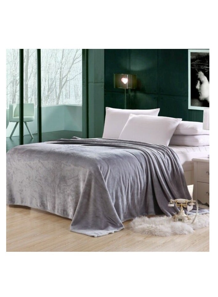 PROMASS Silky Plain Microfiber Bed Blanket Single Size Grey