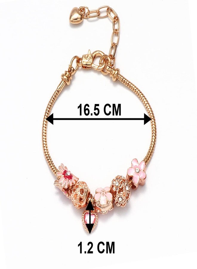Peora Gold Plated Cubic Zirconia Studded Openable Charm Bracelet Stylish Fashion Jewellery Gift for Girls & Women - Image 4