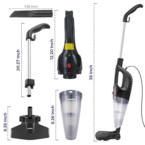 WOSCHER HomeVac Pro Home Vacuum Cleaner for Home Use Wet and Dry 2in1 Vacuum Cleaner for Sofa Handheld Upright with Stick & Floor Brush | |800 Watts |17kPA Suction Power | HomeVac Pro - Image 4