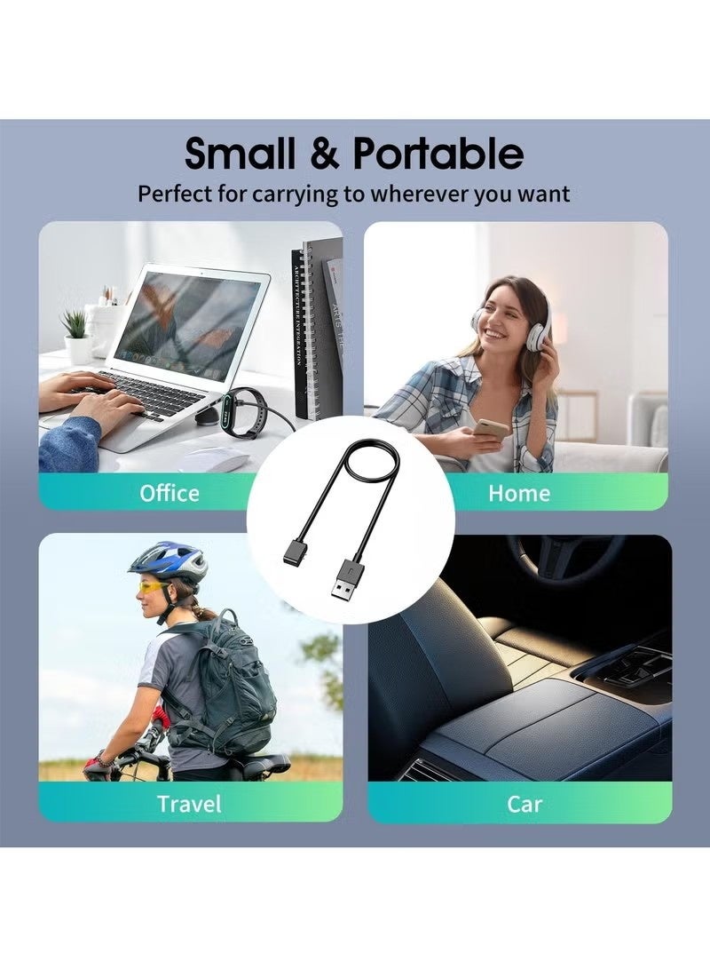 كابل شحن متوافق مع سوار شاومي مي باند 9/9 برو، وسوار مي باند 8/8 برو، وساعة ريدمي 5/5 لايت/5 أكتيف، وساعة ريدمي 4/4 لايت/4 أكتيف، وساعة ريدمي 3/3 لايت/3 أكتيف، كابل شحن مغناطيسي USB بطول 1 متر - Image 5